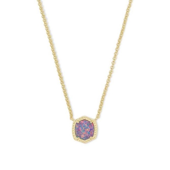Kendra Scott Davie Gold Hoops & Pendant | Lavender Kyocera Opal Set - Picture 8 of 9